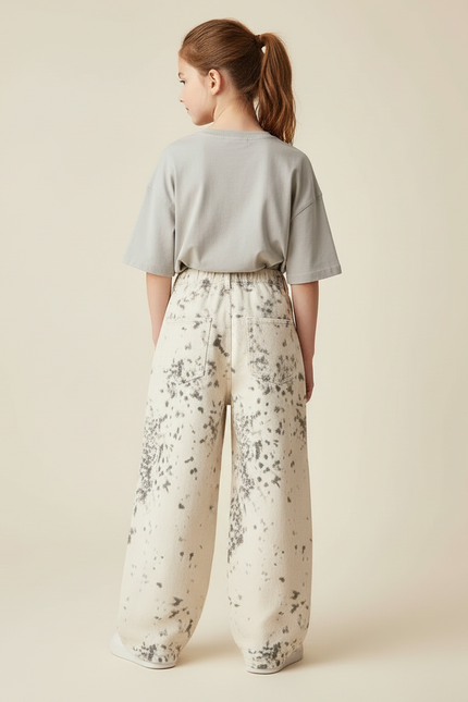 Pantalon Beige Imprimé Léopard Ample Décontracté Enfant - Toile - vue 2