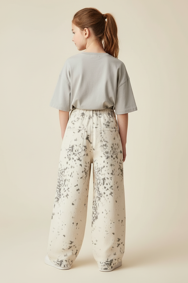 Pantalon Beige Imprimé Léopard Ample Décontracté Enfant - Toile - vue 2