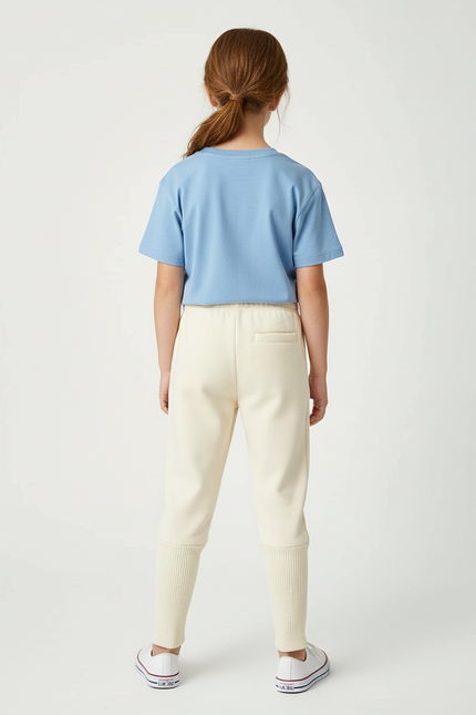 Pantalon Beige Confortable Côtelé Ample Enfant Doux - Molleton - vue 2