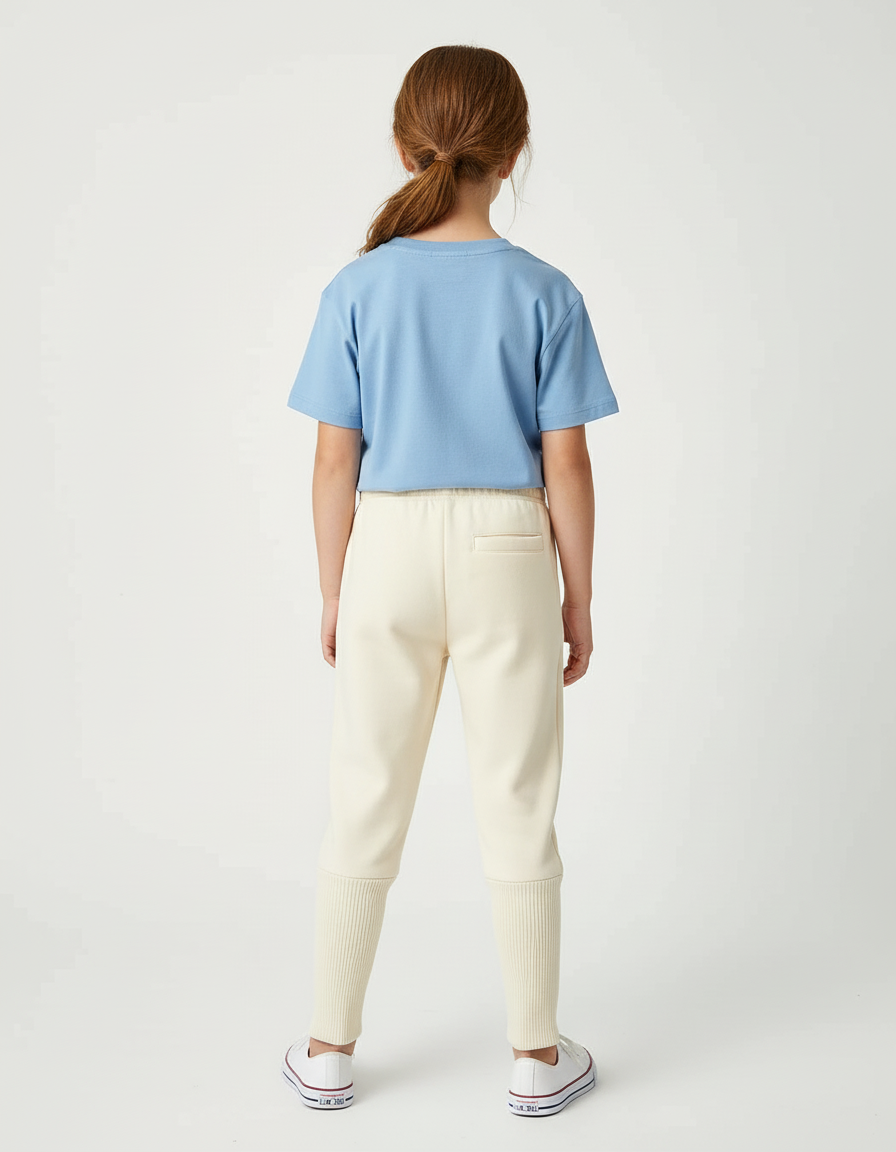 Pantalon Beige Confortable Côtelé Ample Enfant Doux - Molleton - vue 2
