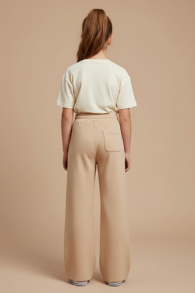 Pantalon Beige Ample Molletonné Confortable Fille - vue 2