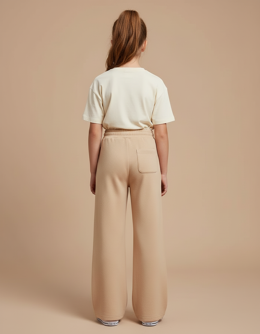 Pantalon Beige Ample Molletonné Confortable Fille - vue 2