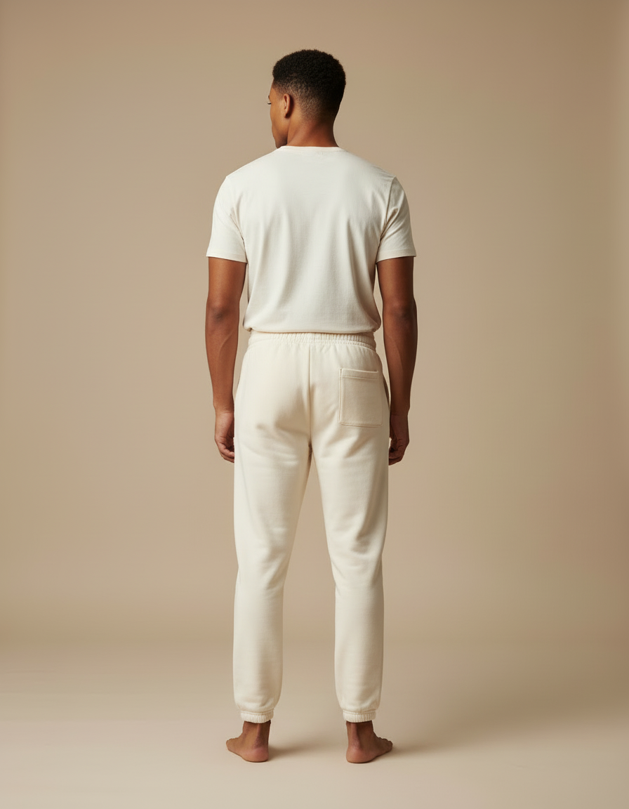 Pantalon Beige Coton Imprimé Décontracté Homme Sport - Molleton - vue 2