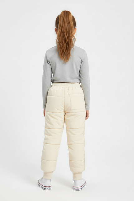 Pantalon Beige Matelassé Épais Enfant Hiver Confortable - Polyester - vue 2
