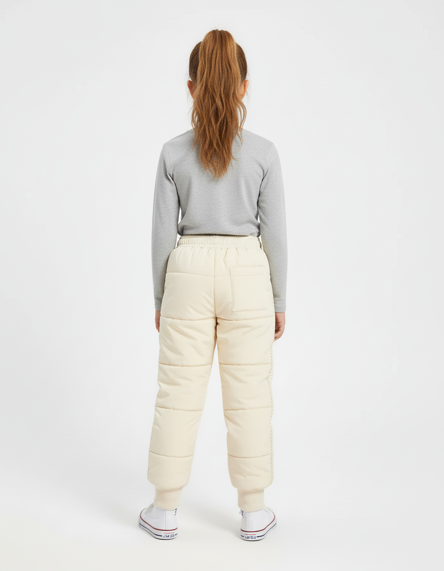 Pantalon Beige Matelassé Épais Enfant Hiver Confortable - Polyester - vue 2