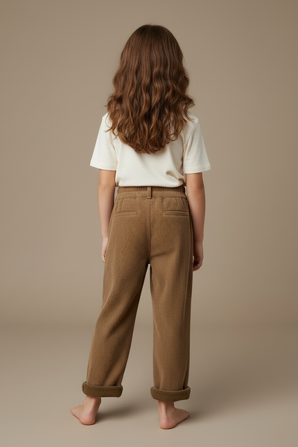 Pantalon Beige 7e03 - Marron Cordé - vue 2