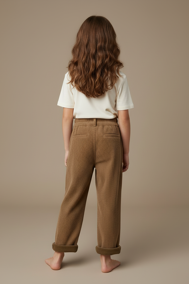 Pantalon Beige 7e03 - Marron Cordé - vue 2