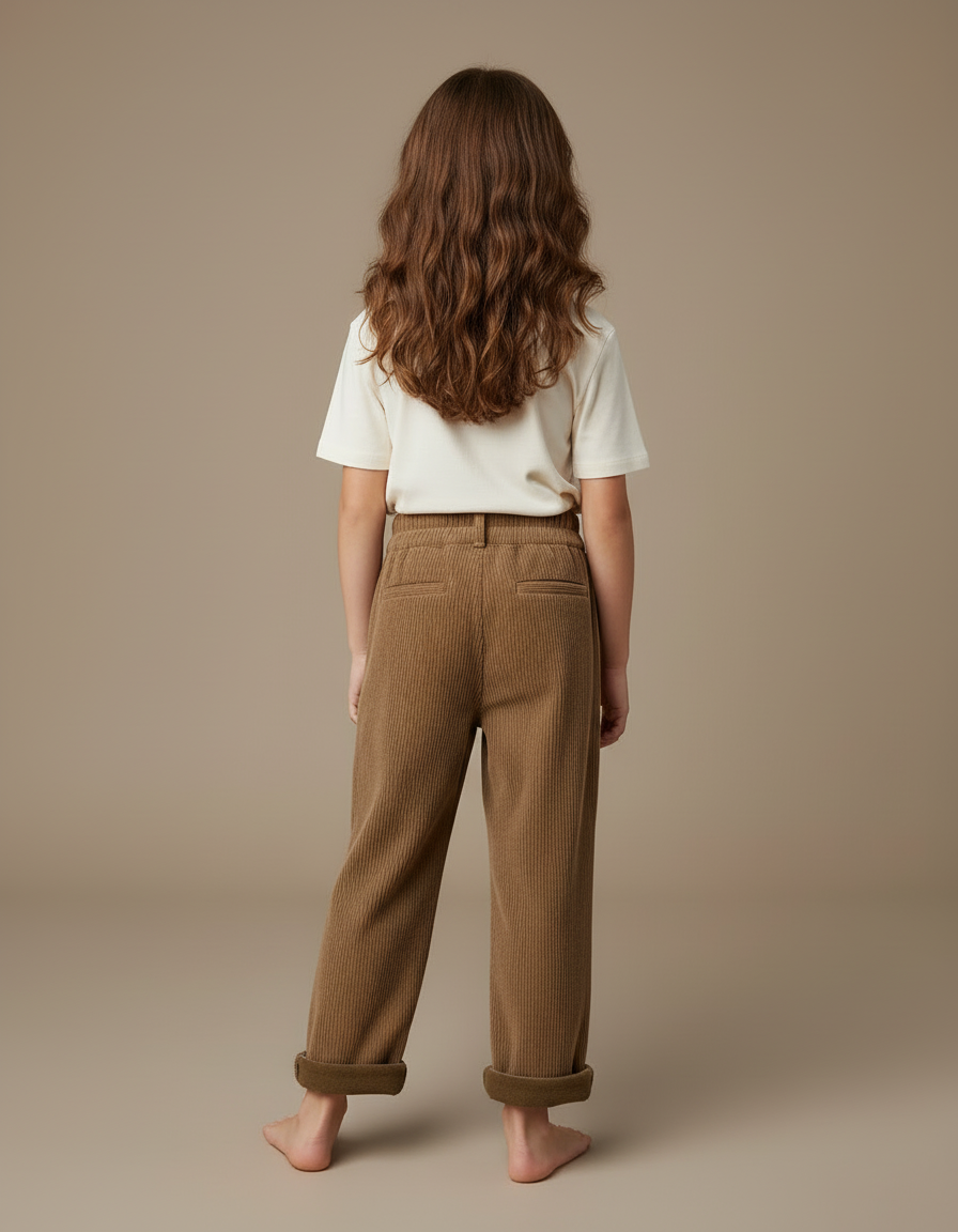 Pantalon Beige 7e03 - Marron Cordé - vue 2