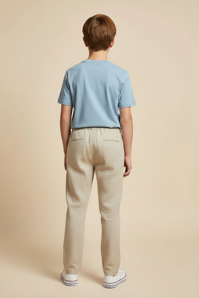 Pantalon Beige A0f3 - Lin - vue 2