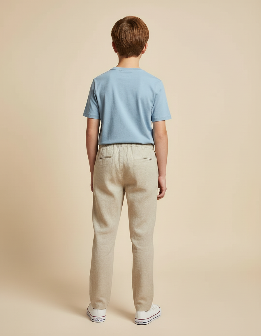 Pantalon Beige A0f3 - Lin - vue 2