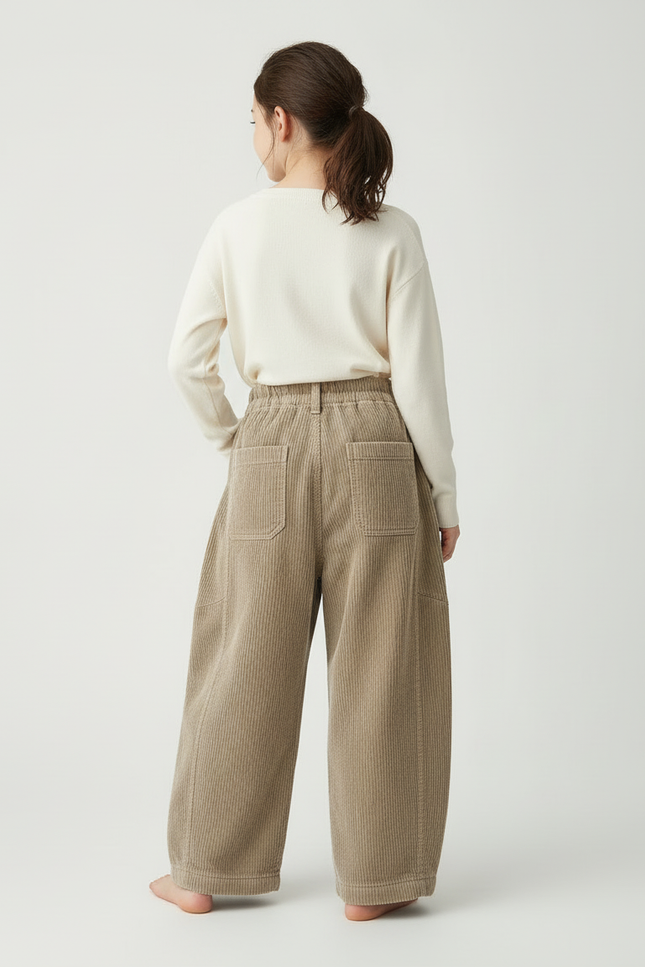 Pantalon Pana Beige - Cordé - vue 2