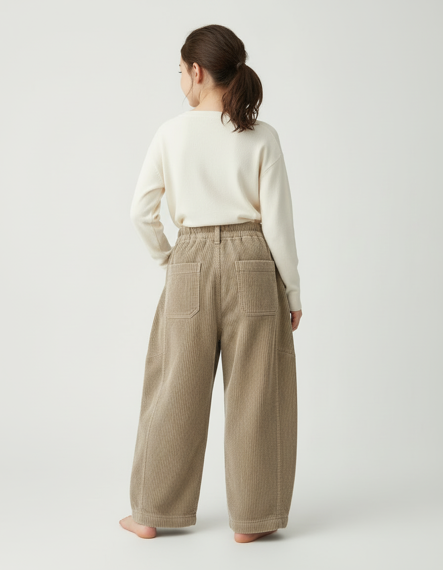 Pantalon Pana Beige - Cordé - vue 2