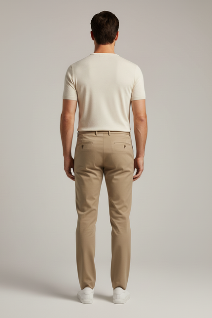 Pantalon Beige Homme Chino - Gabardine - vue 2