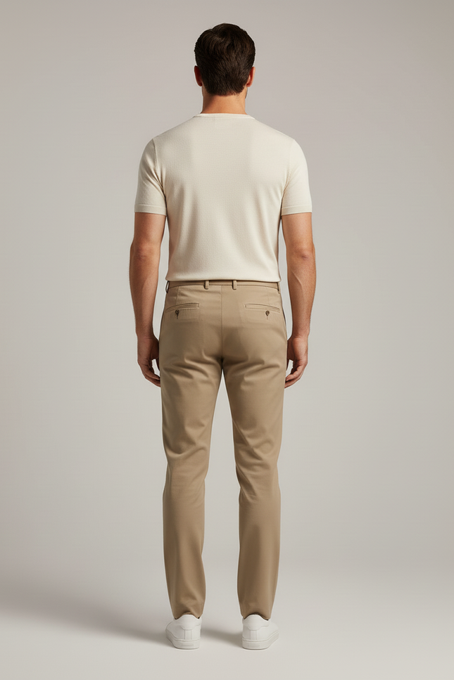 Pantalon Beige Homme Chino - Gabardine - vue 2