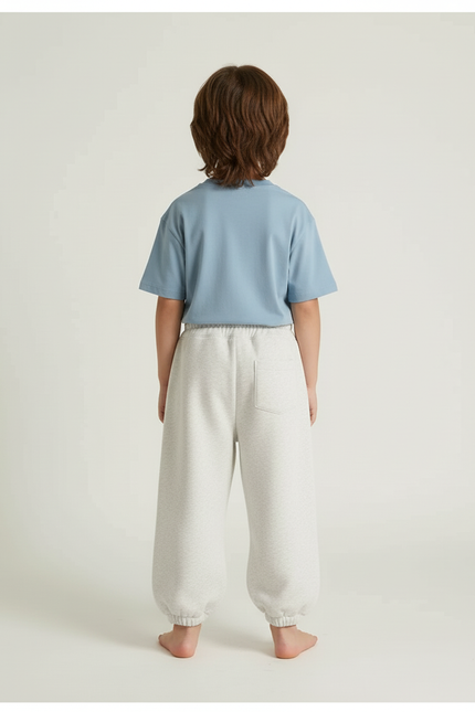 Pantalon Beige Polaire Ample Enfant Sportif - Gris Molleton - vue 2