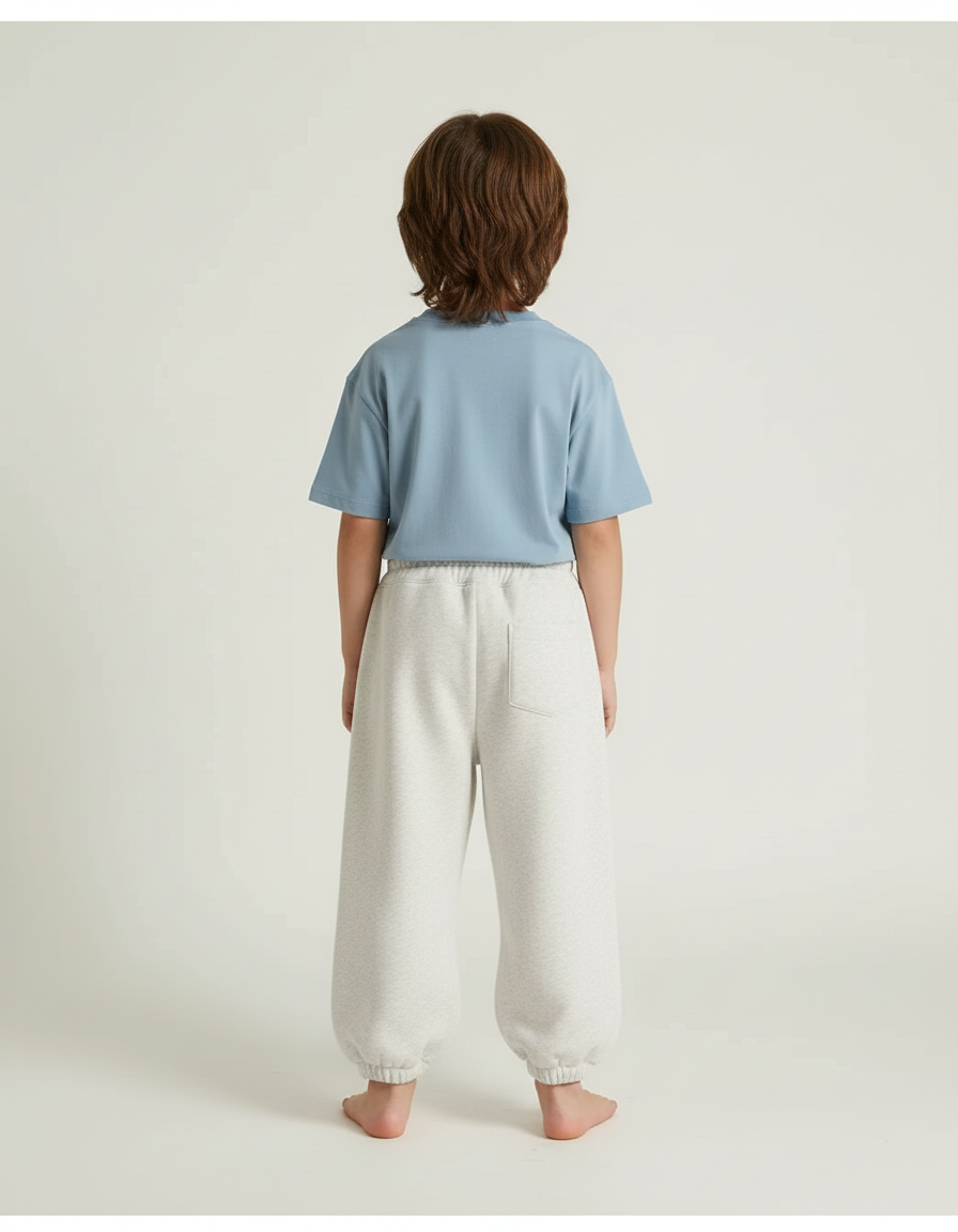 Pantalon Beige Polaire Ample Enfant Sportif - Gris Molleton - vue 2