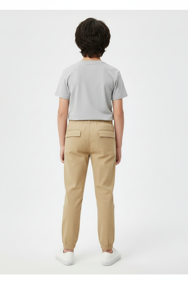 Pantalon Beige Jogger Coton Décontracté Enfant - vue 2