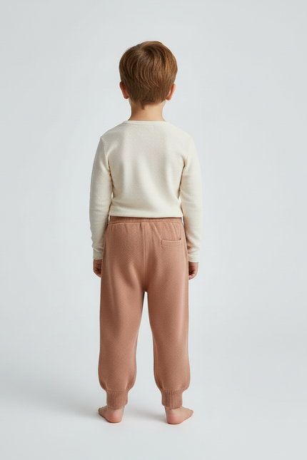 Pantalon Beige Tricoté Ample Confortable Enfant - Maille - vue 2