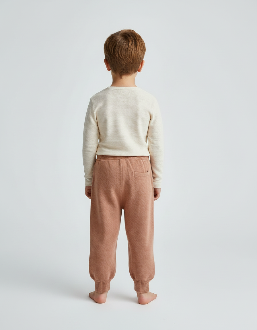 Pantalon Beige Tricoté Ample Confortable Enfant - Maille - vue 2