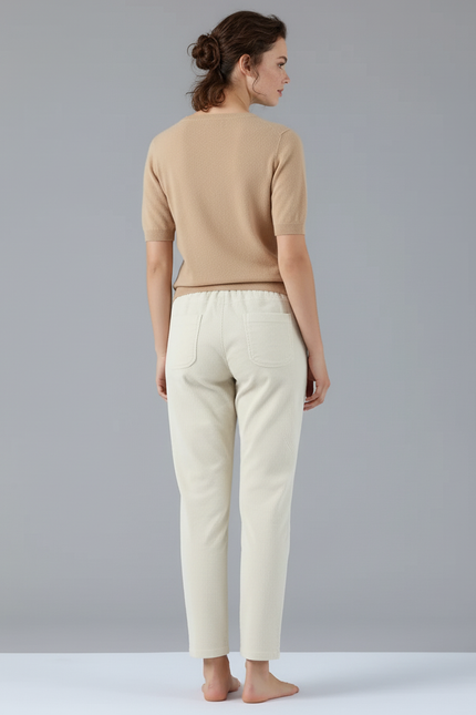 Pantalon Beige Côtelé Droit Décontracté Femme - Cordé - vue 2