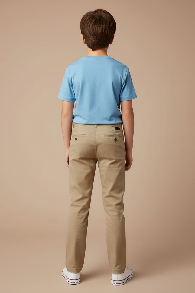 Pantalon Beige Coton Droit Décontracté Garçon - Gabardine - vue 2