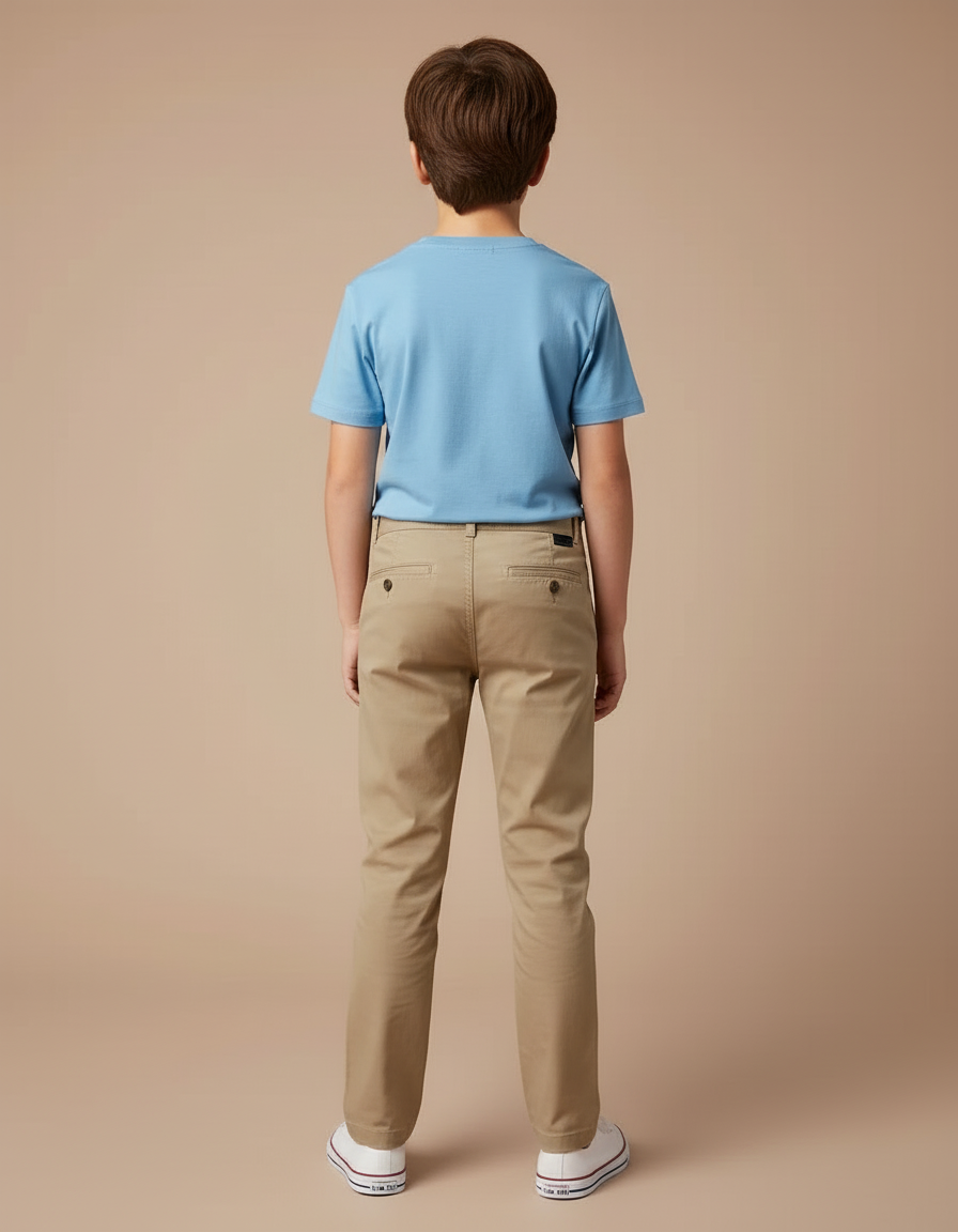 Pantalon Beige Coton Droit Décontracté Garçon - Gabardine - vue 2
