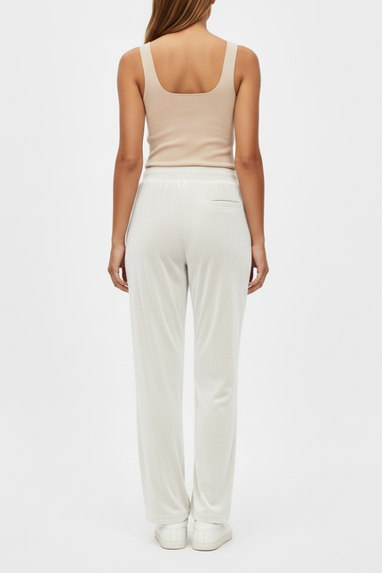 Pantalon Beige Velours Droit Décontracté Confortable Femme - vue 2