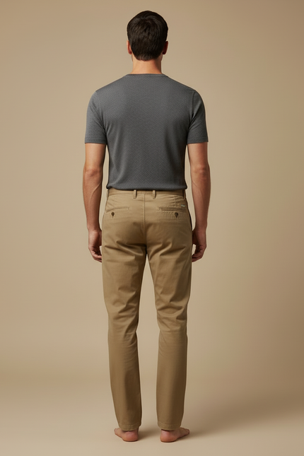 Pantalon Homme Toile Beige - vue 2
