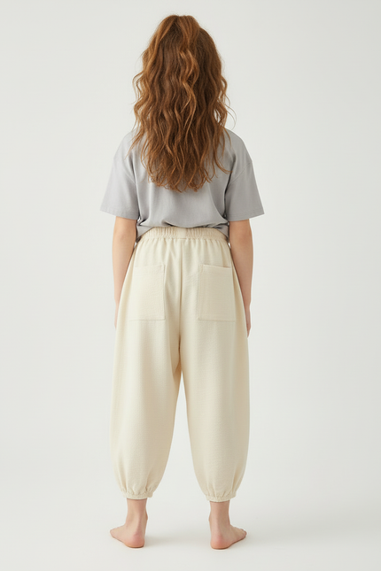 Pantalon Beige Harem Ample Coton Enfant - vue 2
