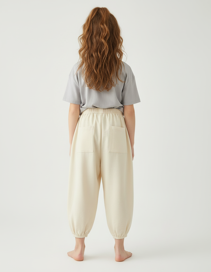 Pantalon Beige Harem Ample Coton Enfant - vue 2