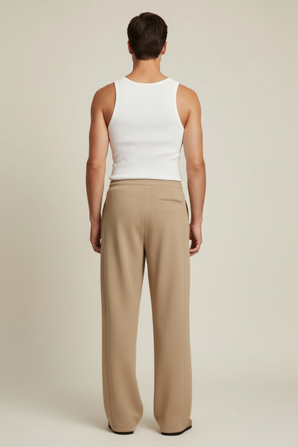 Pantalon Baggy Homme Beige - Molleton - vue 2