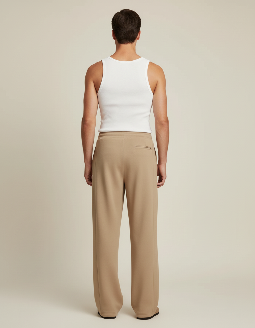 Pantalon Baggy Homme Beige - Molleton - vue 2