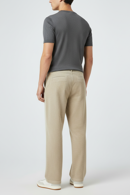 Pantalon Velours Cotelé Beige - Cordé - vue 2