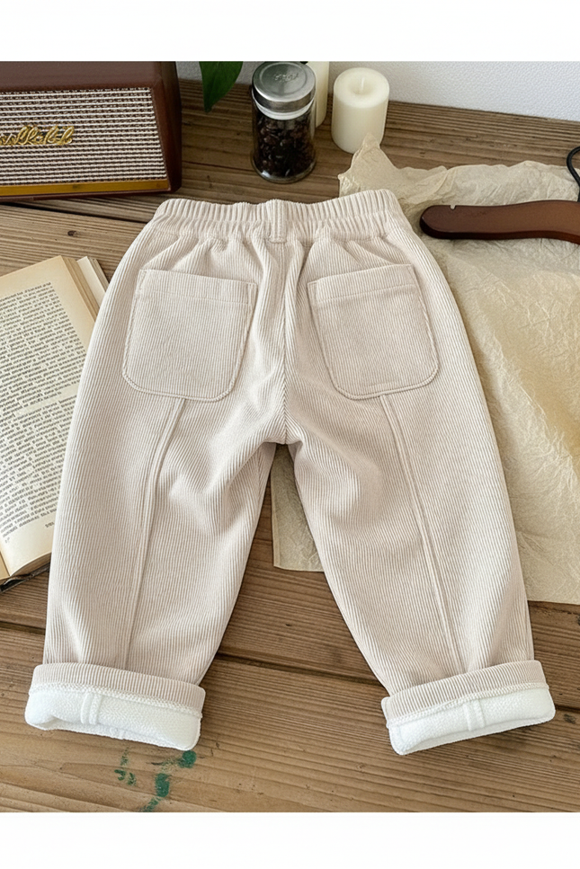 Pantalon Beige 02c1 - Cordé