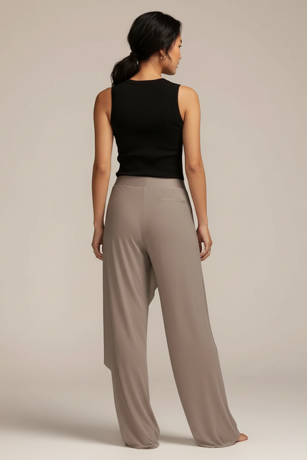 Pantalon Beige Fluide Ample Yoga Femme - Maille - vue 2