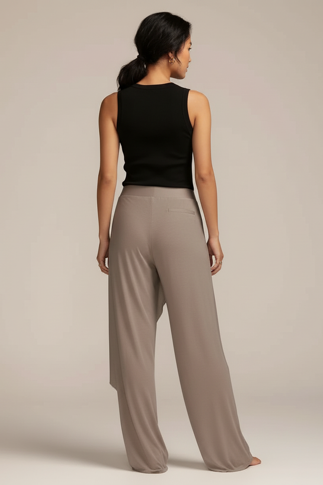 Pantalon Beige Fluide Ample Yoga Femme - Maille - vue 2