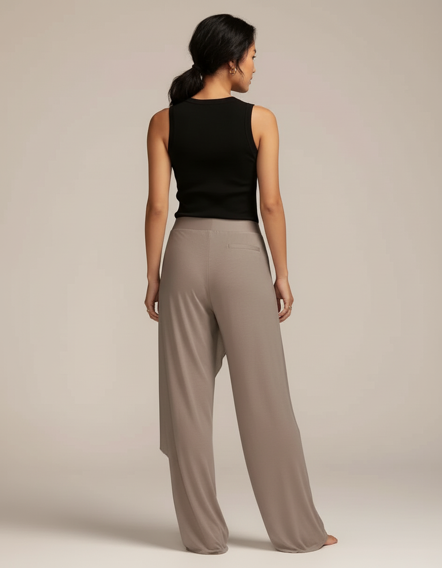 Pantalon Beige Fluide Ample Yoga Femme - Maille - vue 2