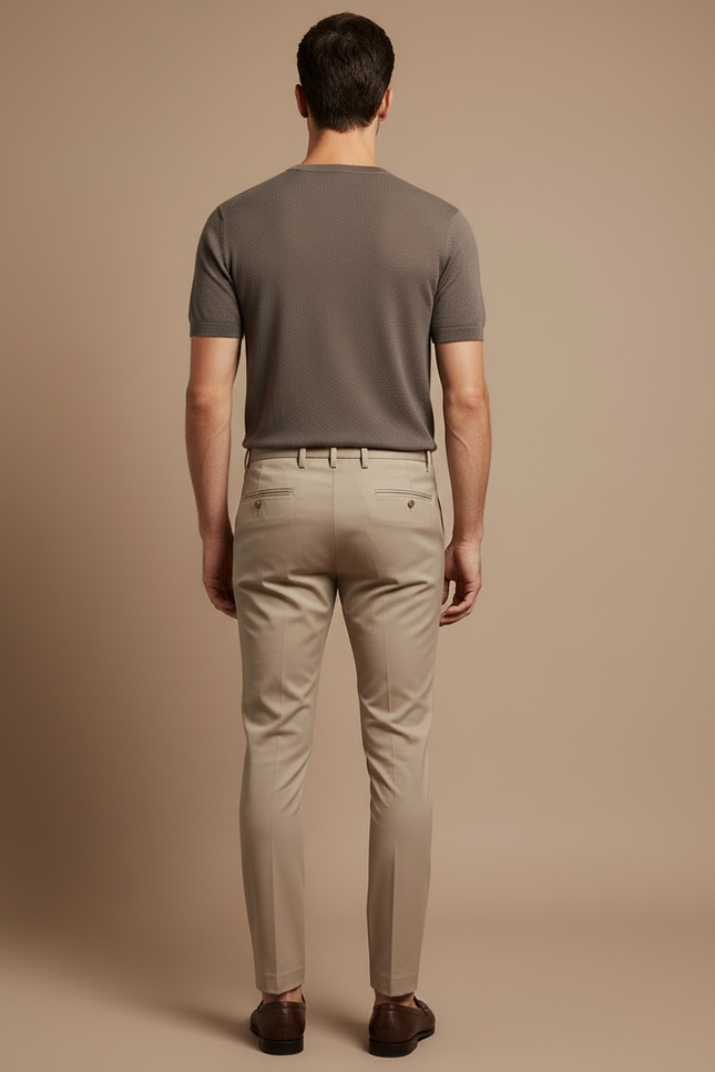Pantalon Beige Homme Slim - Gabardine - vue 2