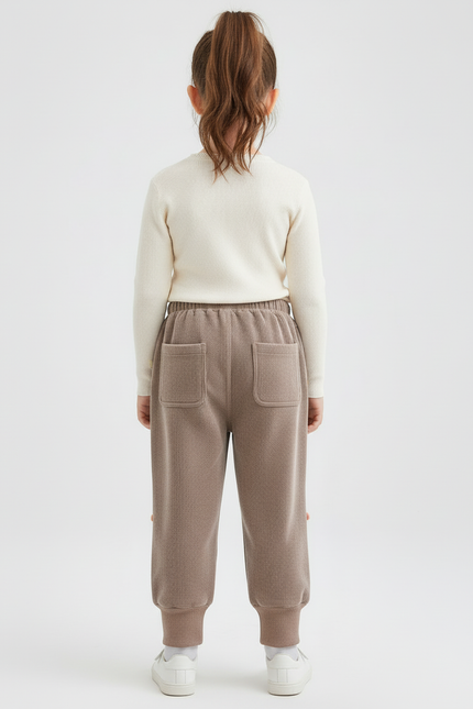 Pantalon Beige Enfant - Marron Cordé - vue 2
