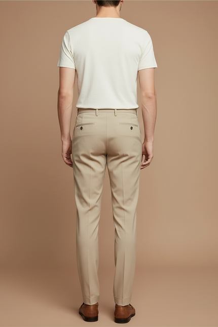 Pantalon Beige Tailleur - Gabardine - vue 2
