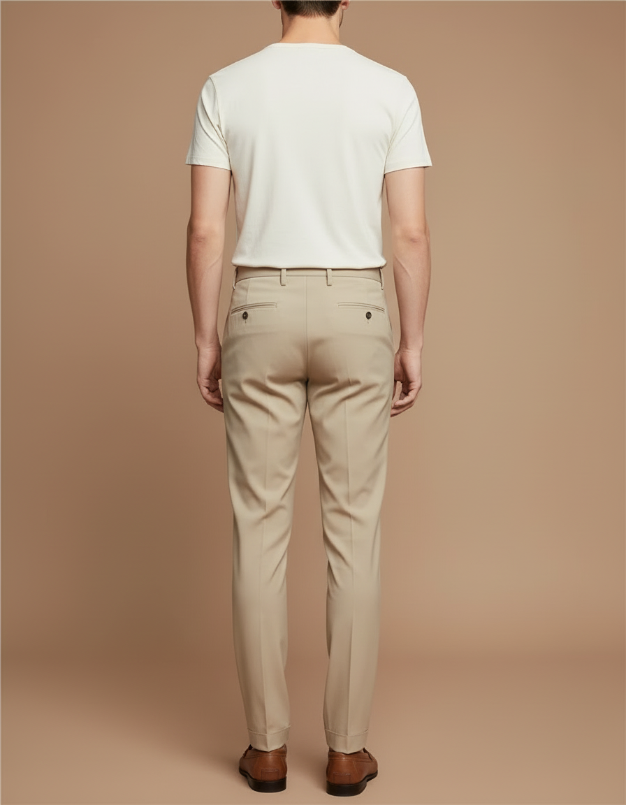 Pantalon Beige Tailleur - Gabardine - vue 2