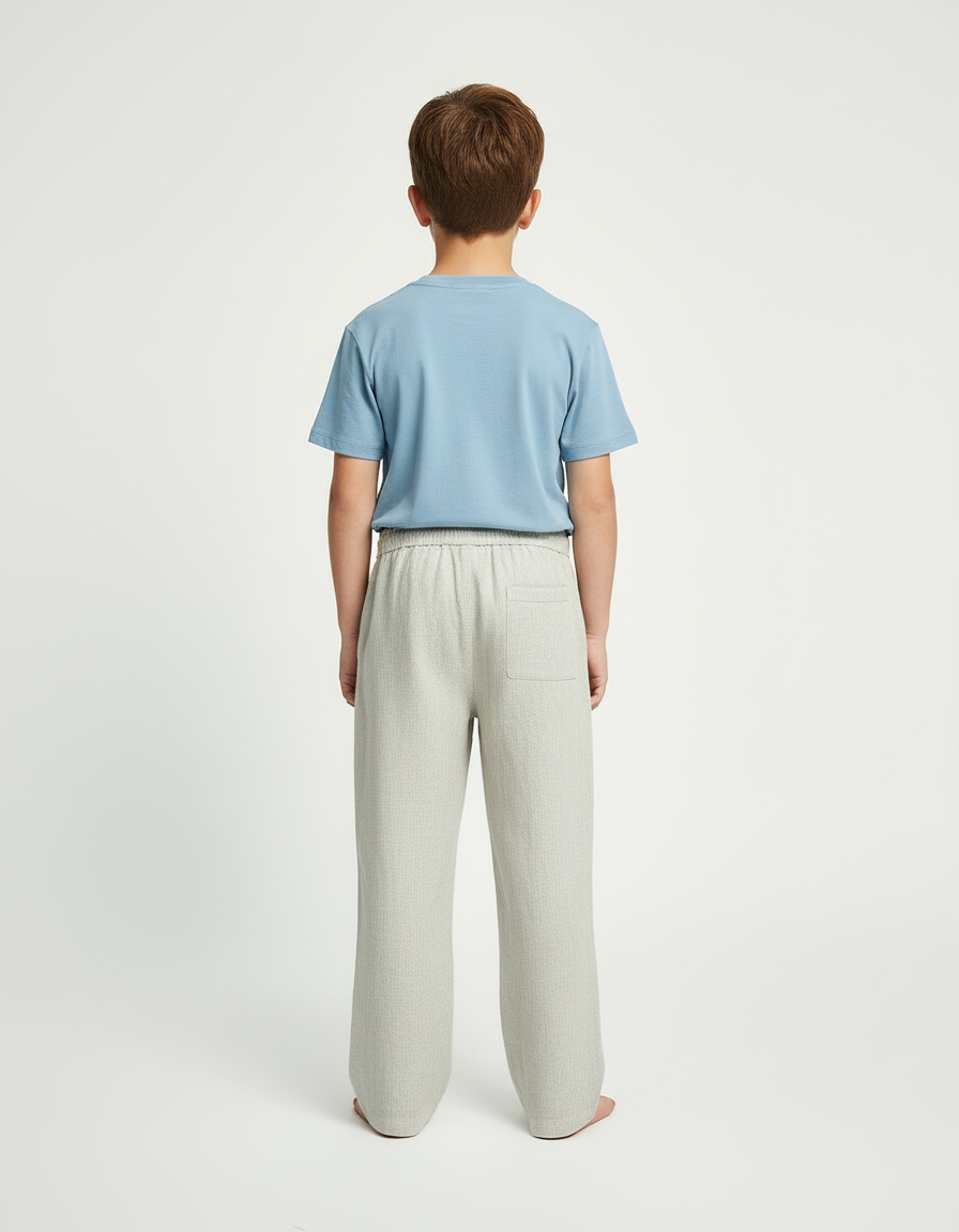 Pantalon Beige Lin Ample Décontracté Garçon - vue 2