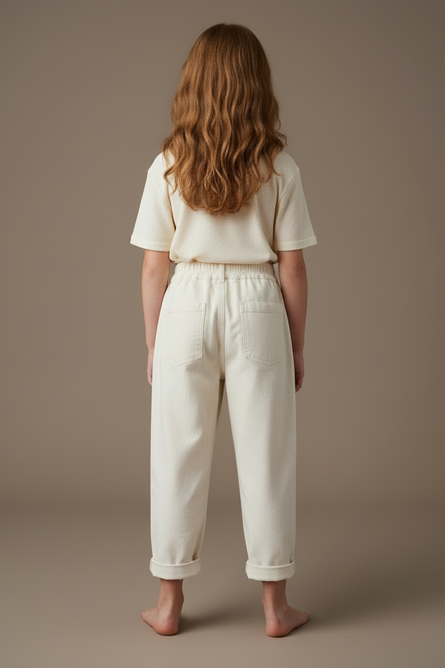Pantalon Beige Coton Droit Mickey Enfant Décontracté - vue 2