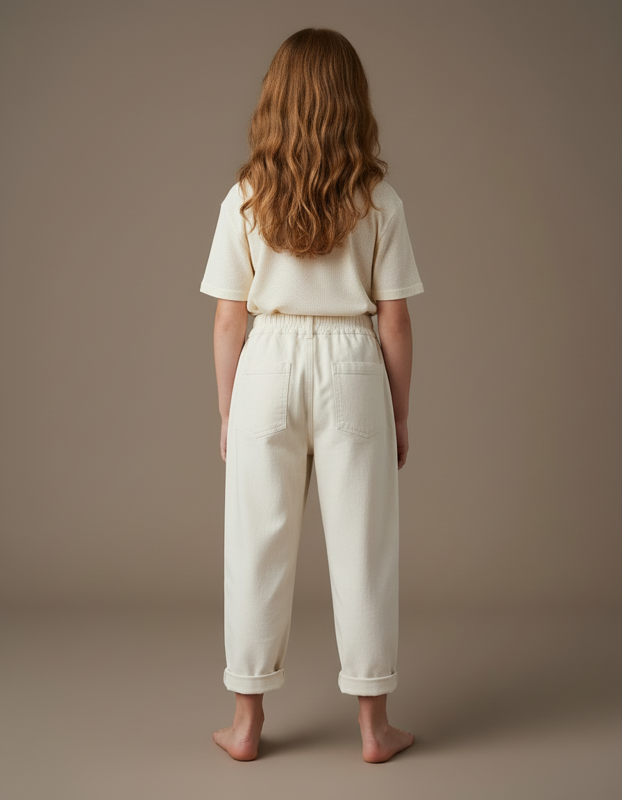 Pantalon Beige Coton Droit Mickey Enfant Décontracté - vue 2