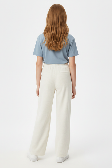 Pantalon Beige Côtelé Ample Confortable Fille - Cordé - vue 2
