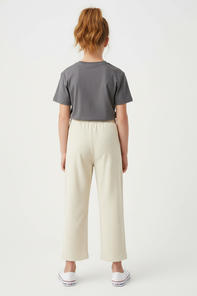 Pantalon Corduroy Beige - Cordé - vue 2