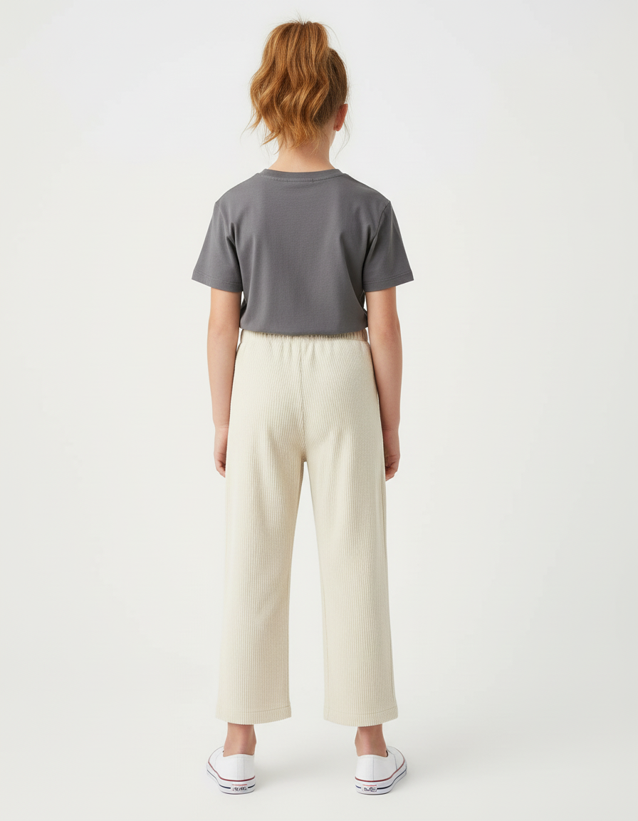 Pantalon Corduroy Beige - Cordé - vue 2