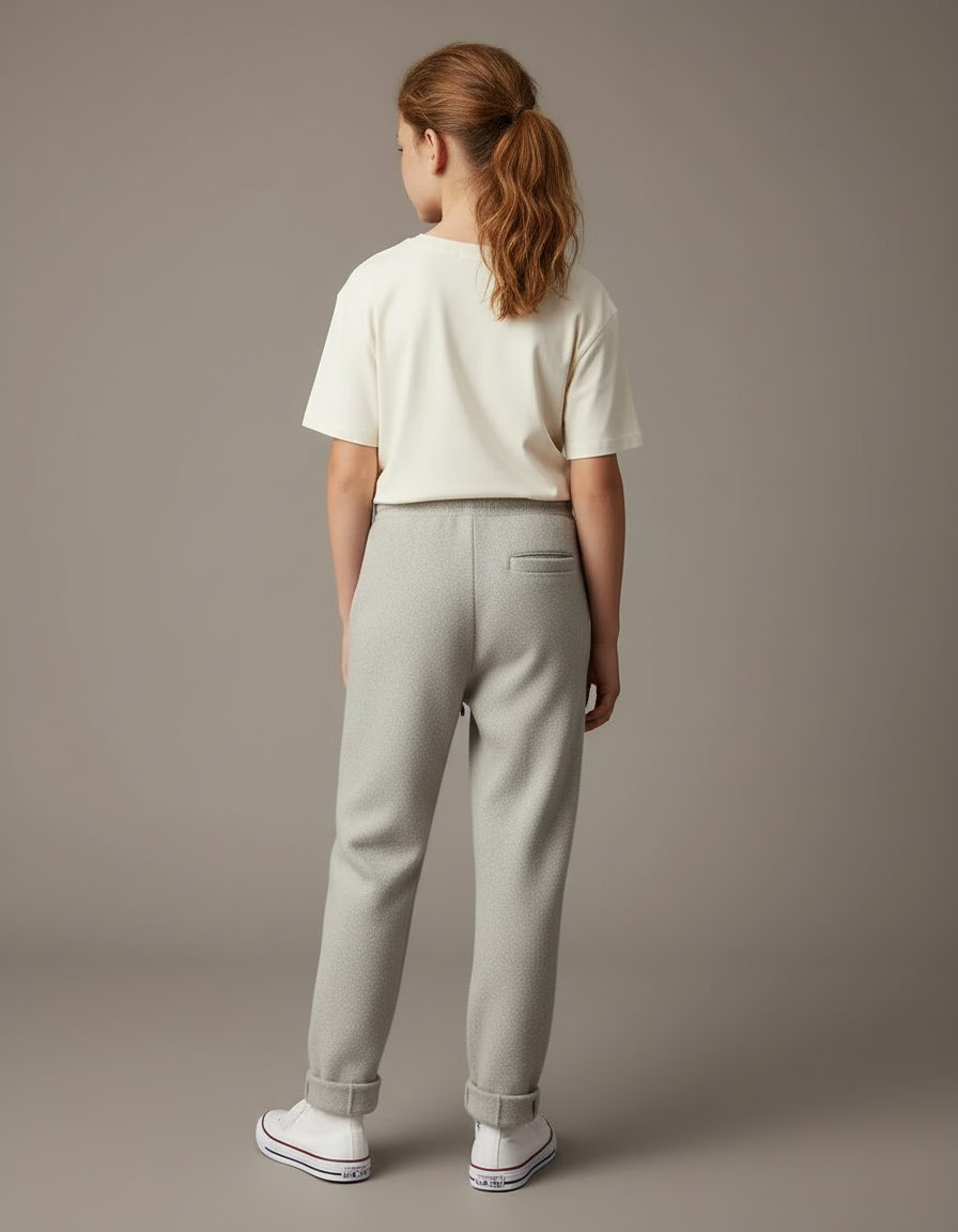 Pantalon Beige Laine Droite Décontracté Cordon - Gris - vue 2