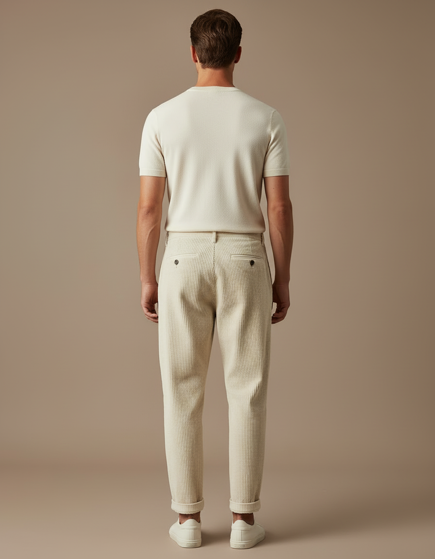 Pantalon Beige En Velours Côtelé - Cordé - vue 2