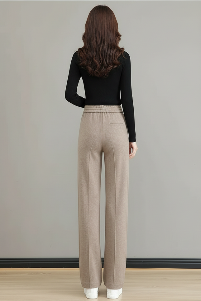 Pantalon Beige Épais Velours Large Décontracté Hiver - vue 2